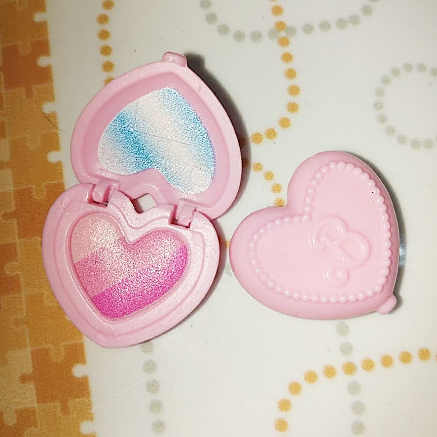 Barbie Doll Accessories Heart Shaped Blush On / Eyeshadow Makeup Palette